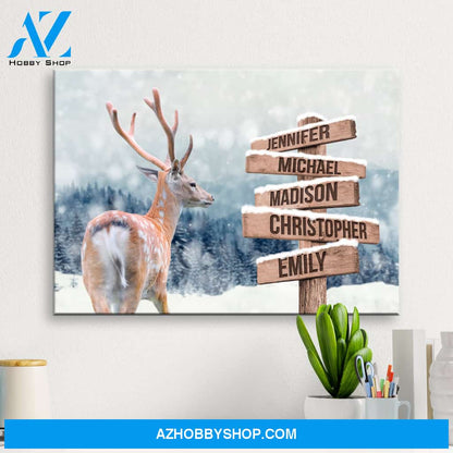Deer Multi-Names Premium Canvas