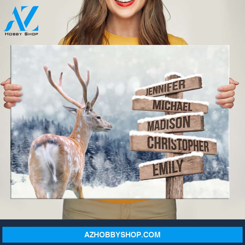 Deer Multi-Names Premium Canvas