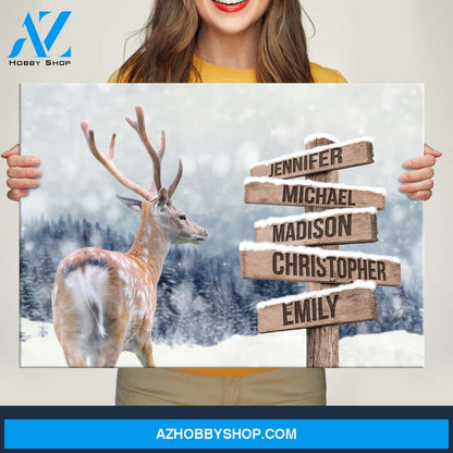 Deer Multi-Names Premium Canvas