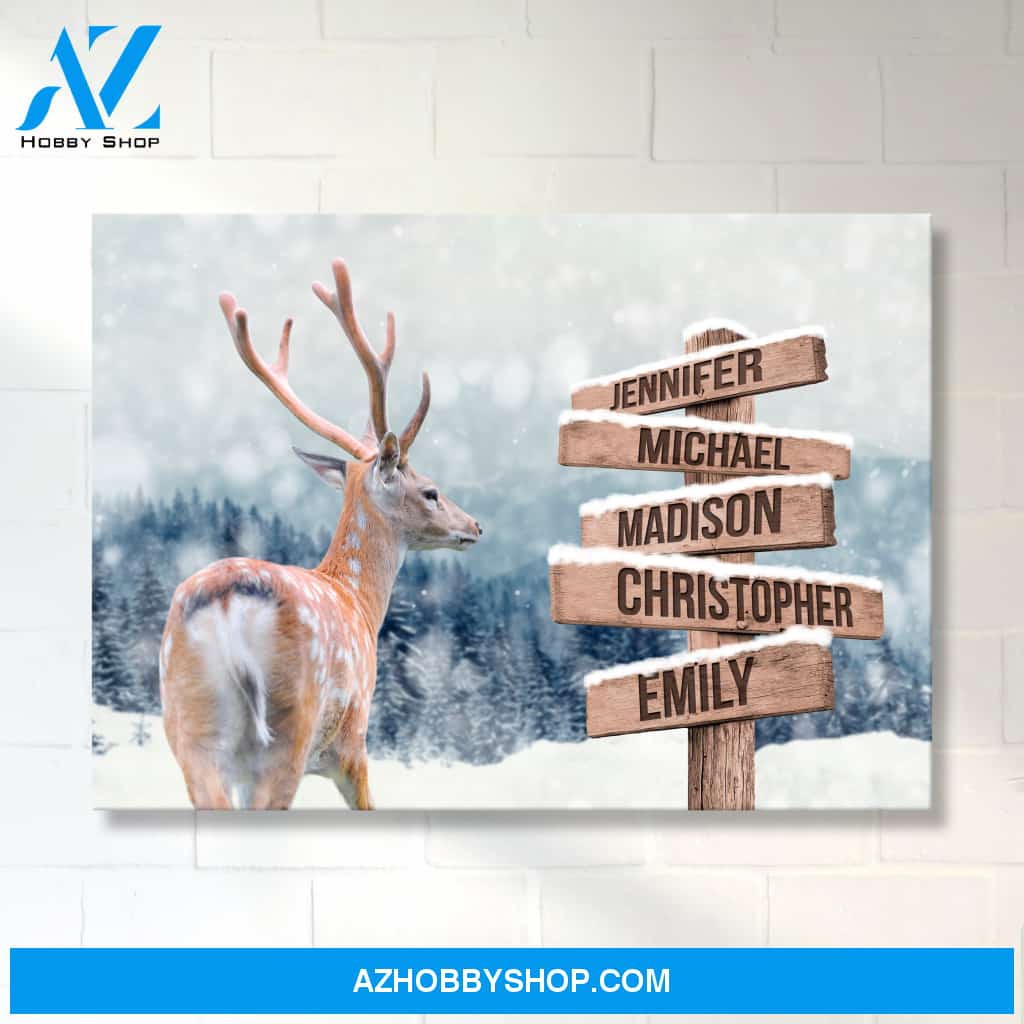 Deer Multi-Names Premium Canvas