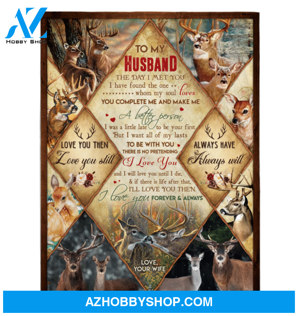Personalized Deer To My Husband Fleece Blanket From Wife I Love You Forever And Always Great Customized Blanket Gifts For Birthday Christmas Thanksgiving