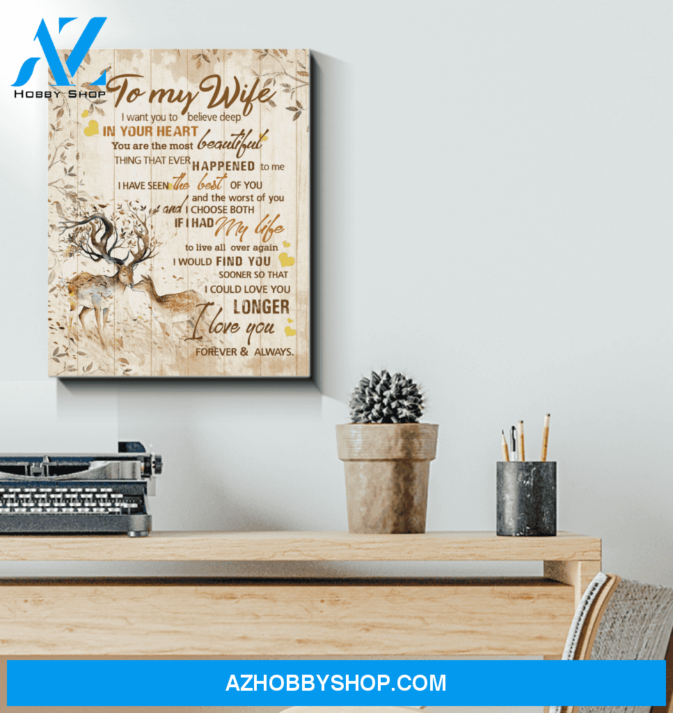 Deer To My Wife I Choose Both Canvas Wall Art
