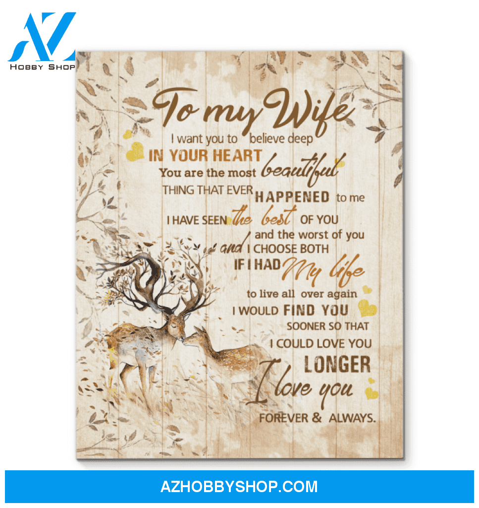 Deer To My Wife I Choose Both Canvas Wall Art