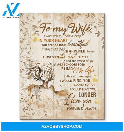 Deer To My Wife I Choose Both Canvas Wall Art