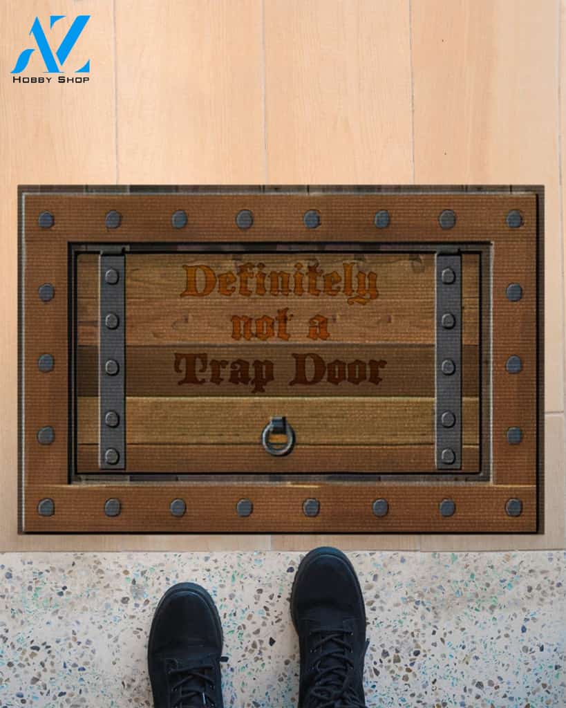 Definitely Not A Trap Door Funny Doormat Gift For Friend Family Home Decor Warm House Gift Welcome Mat, Birthday Gift