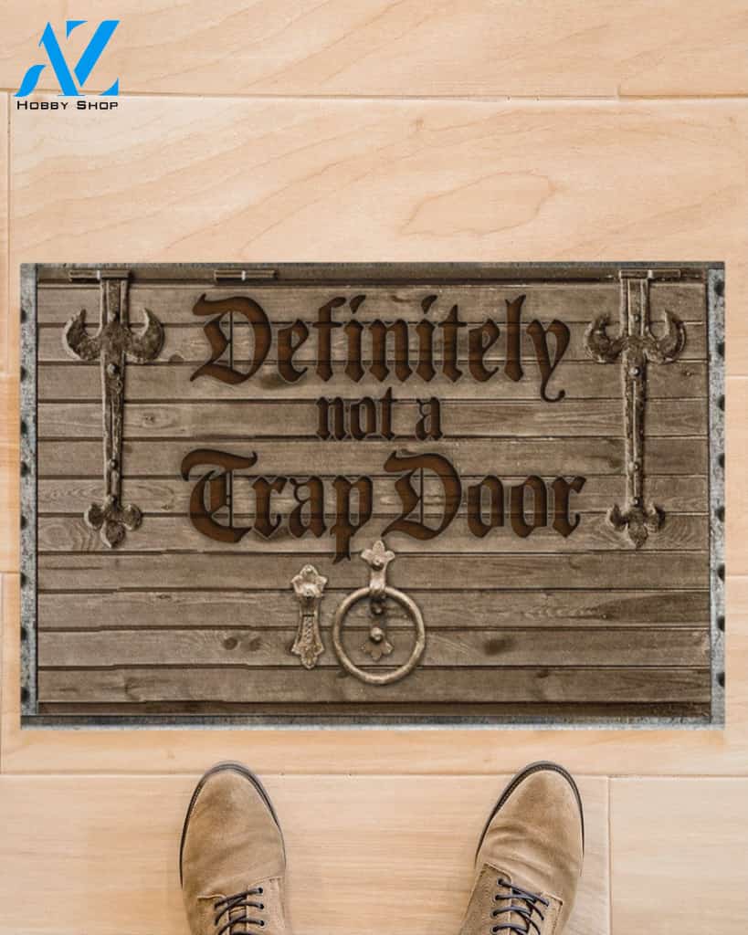 Definitely Not A Trap Door Funny Doormat Gift For Friend Family Birthday Gift Home Decor Warm House Gift Welcome Mat, Gift For Christmas