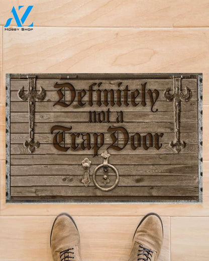 Definitely Not A Trap Door Funny Doormat Gift For Friend Family Birthday Gift Home Decor Warm House Gift Welcome Mat, Gift For Christmas