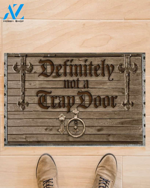 Definitely Not A Trap Door Funny Doormat Gift For Friend Family Birthday Gift Home Decor Warm House Gift Welcome Mat, Gift For Christmas