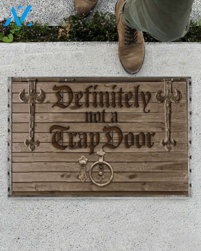 Definitely Not A Trap Door Funny Doormat Gift For Friend Family Birthday Gift Home Decor Warm House Gift Welcome Mat, Gift For Christmas