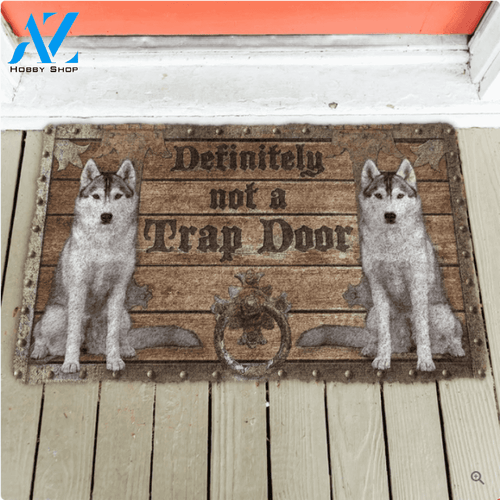 Definitely Not A Trap Door Wolf Funny Indoor And Outdoor Doormat Warm House Gift Welcome Mat Birthday Gift For Wolf Lovers