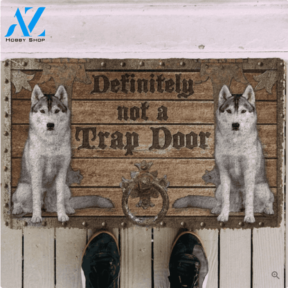 Definitely Not A Trap Door Wolf Funny Indoor And Outdoor Doormat Warm House Gift Welcome Mat Birthday Gift For Wolf Lovers