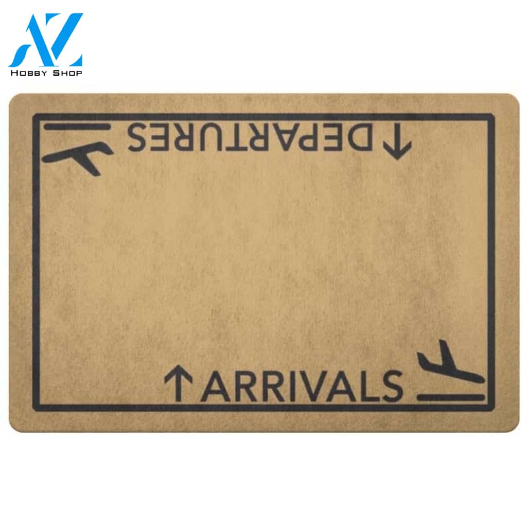 Departures and Arrivals Airplane Vehicle Doormat Indoor And Outdoor Mat Entrance Rug Sweet Home Decor Housewarming Gift Gift for Friend Family Birthday New Home
