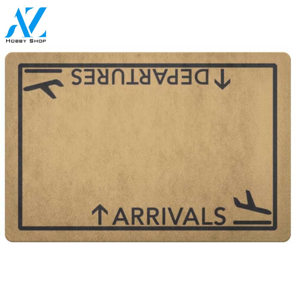 Departures and Arrivals Airplane Vehicle Doormat Indoor And Outdoor Mat Entrance Rug Sweet Home Decor Housewarming Gift Gift for Friend Family Birthday New Home