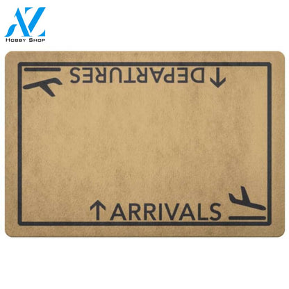 Departures and Arrivals Airplane Vehicle Doormat Indoor And Outdoor Mat Entrance Rug Sweet Home Decor Housewarming Gift Gift for Friend Family Birthday New Home