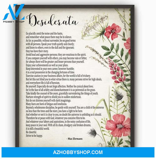Desiderata Inspirational Poster, Student Wall Art Poster Art