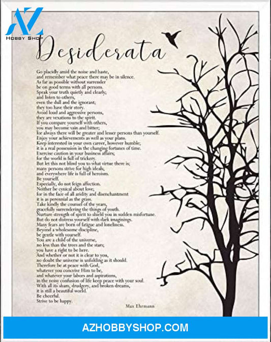Desiderata Poem Canvas And Poster Wall Art Gift Friend