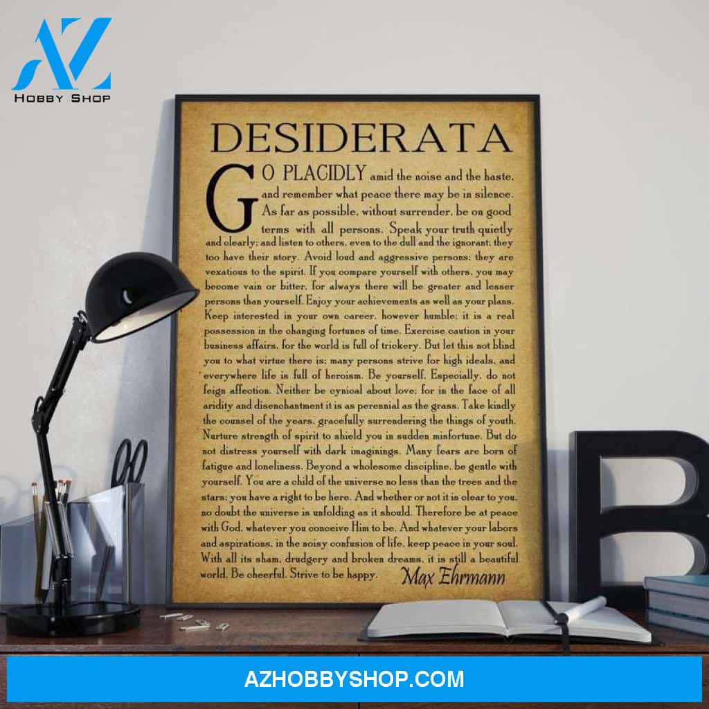 Desiderata Poem Canvas Wall Art Gift Fan
