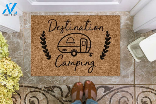 Destination Camping Doormat Welcome Mat Housewarming Gift Home Decor Funny Doormat Gift For Camping Lovers Gift For Family