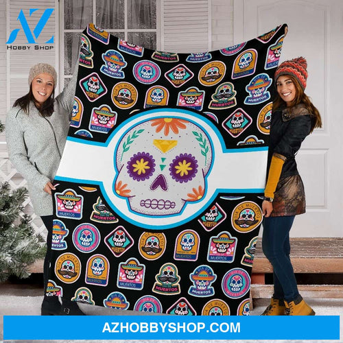 Dia De Muertos Fleece Fleece Blanket