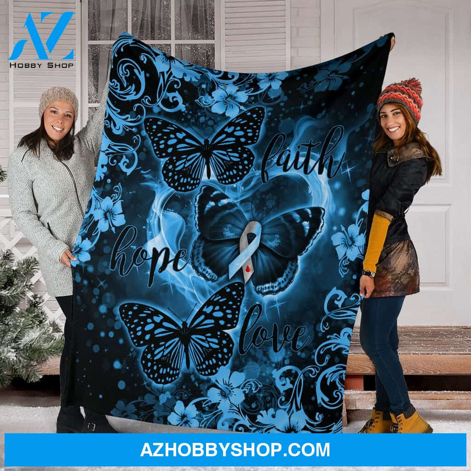 Diabetes Butterfly Fleece Blanket