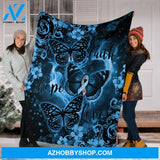 Diabetes Butterfly Fleece Blanket