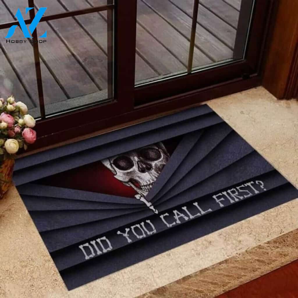 Did You Call First Skull Doormat | Welcome Mat | House Warming Gift