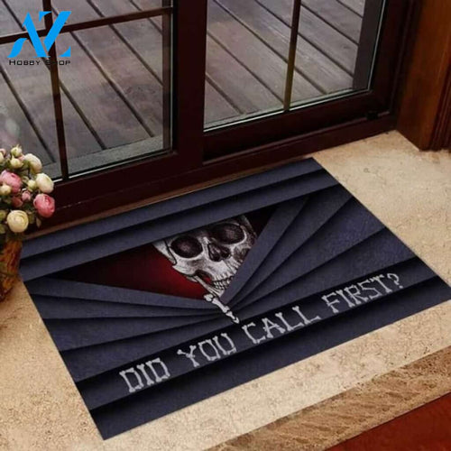 Did You Call First Skull Doormat | Welcome Mat | House Warming Gift