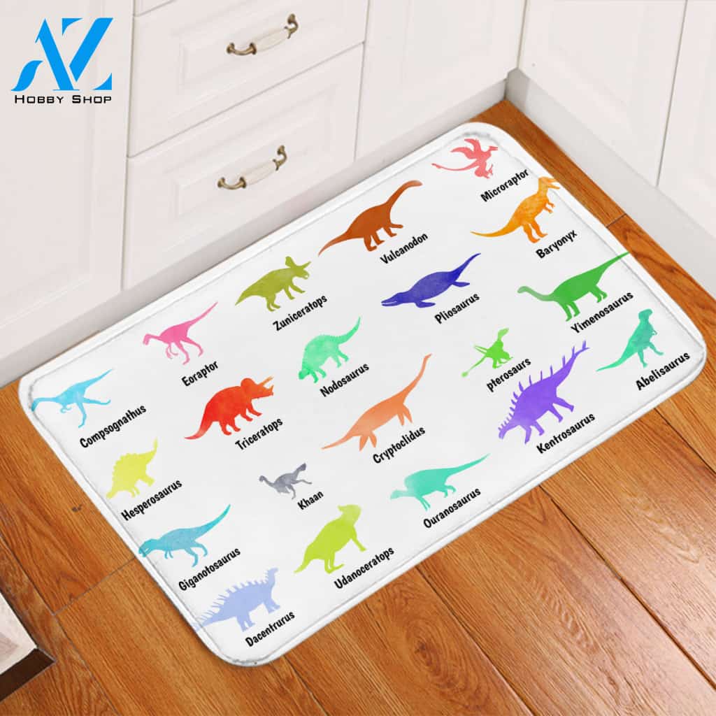 Dinosaur Almanac White Door Mat