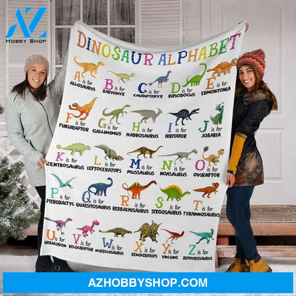 Dinosaur Alphabet Fleece Blanket