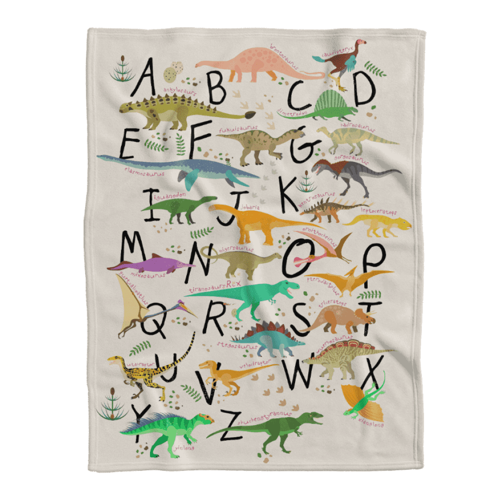 Dinosaur Blanket, ABC Dinosaur Blanket Super Soft Fluffy Sherpa Throw