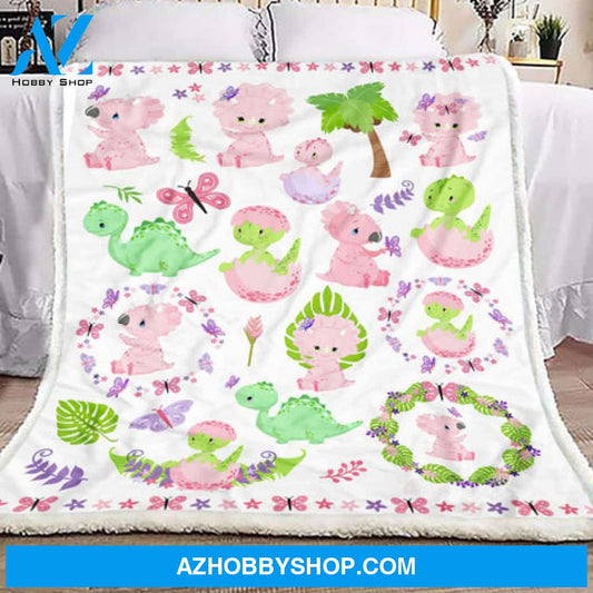Dinosaur Blanket, Dinosaur Baby Girl, Gift for Baby