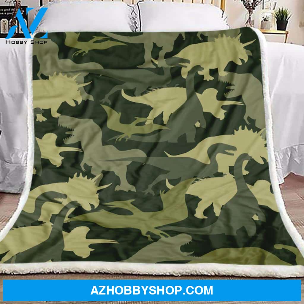 Dinosaur Camourflage Fleece Blanket