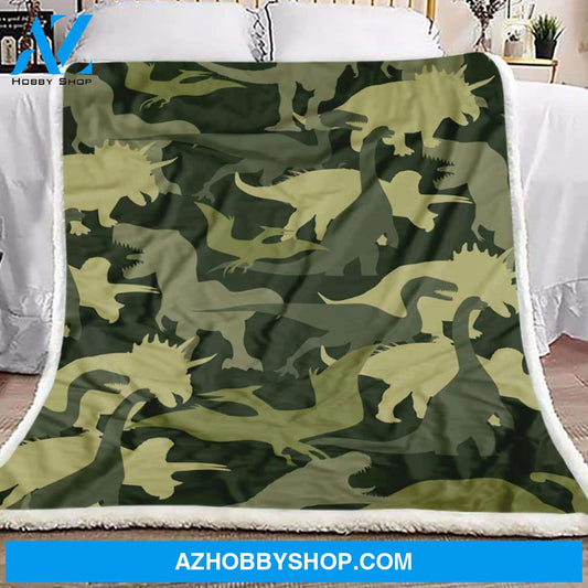 Dinosaur Camourflage Fleece Blanket
