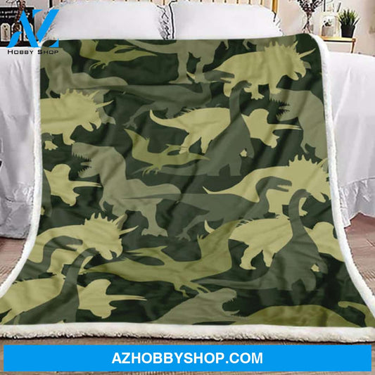Dinosaur Camourflage Fleece Blanket