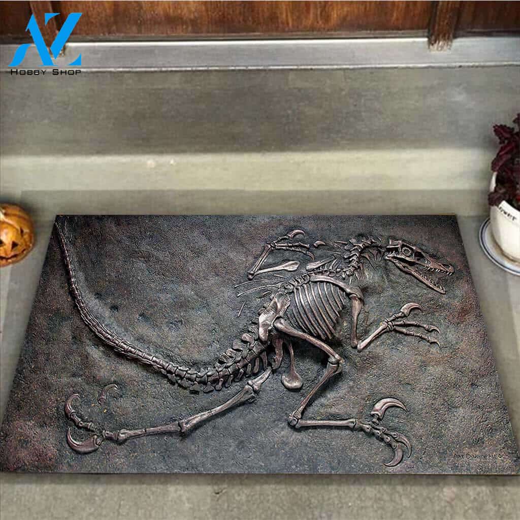 Dinosaur Fossil Funny Indoor And Outdoor Doormat Warm House Gift Welcome Mat Gift For Dinosaur Lovers