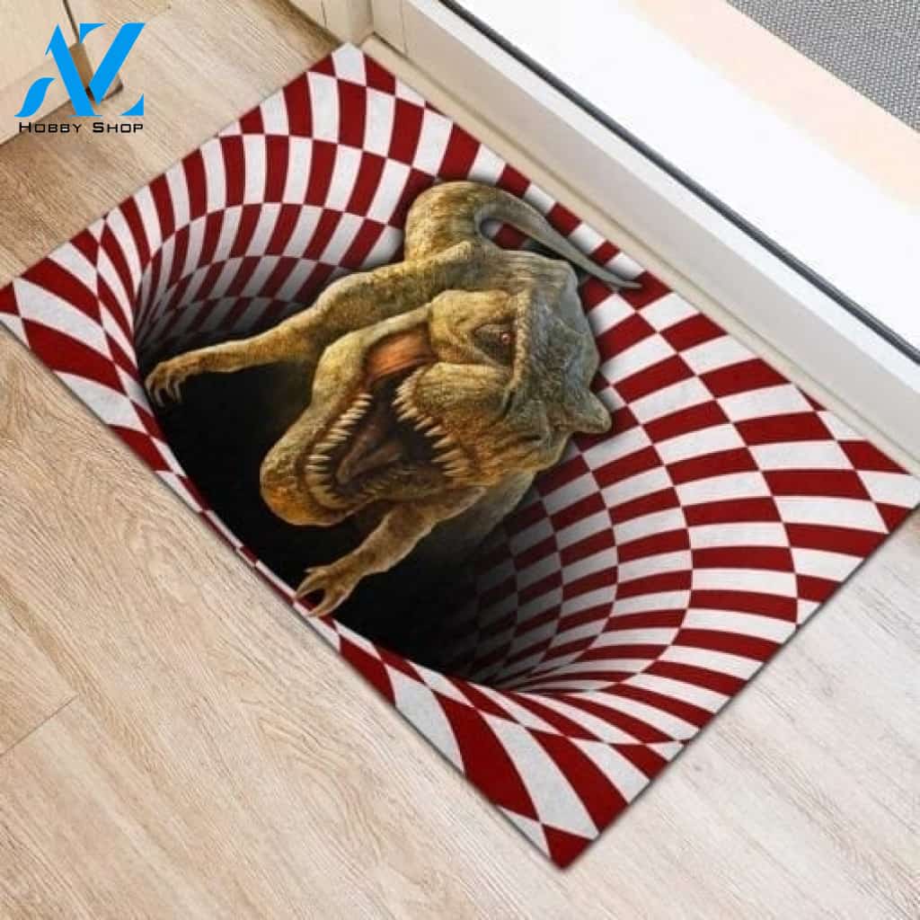 Dinosaur Optical illusion 3D Hole Doormat