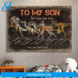 Dinosaur - To my son, God says you are Family Landscape Canvas Prints - Wall Art