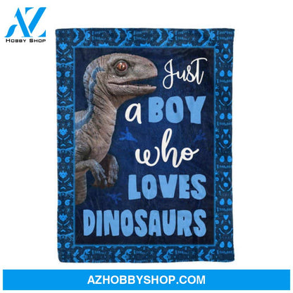 dinosaur - velociraptor blue dinosaur blanket, kids blankets, fleece blankets 