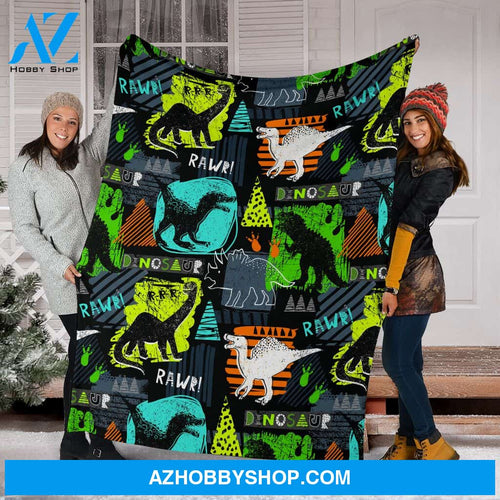 Dinosaurs Pattern Art Color Fleece Blanket