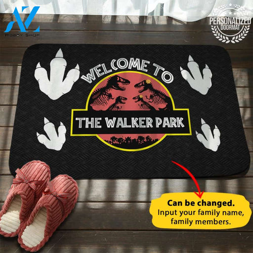 Dinosaurs Personalized House Name Doormat