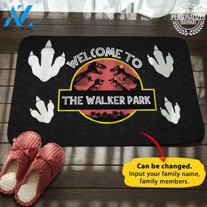 Dinosaurs Personalized House Name Doormat