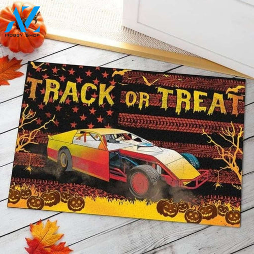 Dirt Racing Halloween Track Or Treat Doormat Gift For Racing Lovers Doormat Welcome Mat Housewarming Gift Home Decor Funny Doormat Gift For Family Halloween Day Gift Ideas