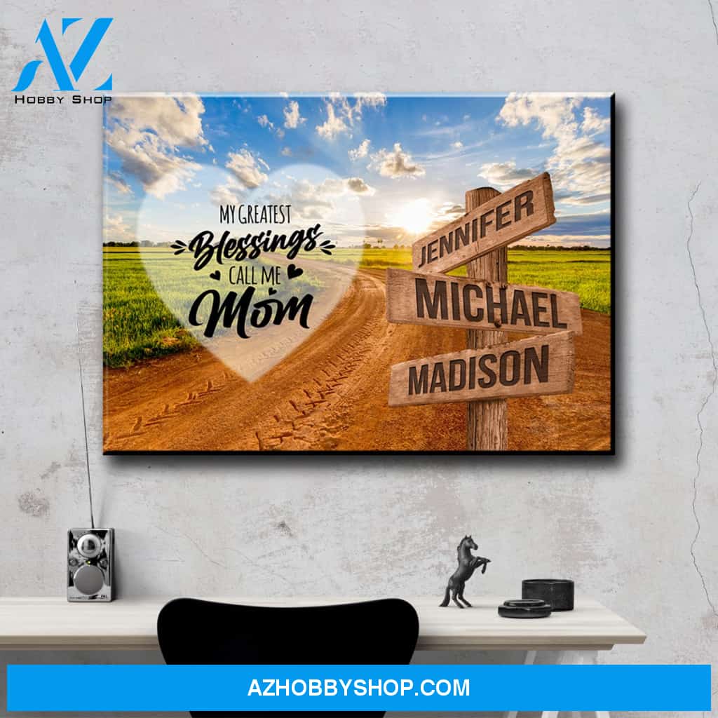 Dirt Road Color - Call Me Mom Multi-Names Premium Canvas