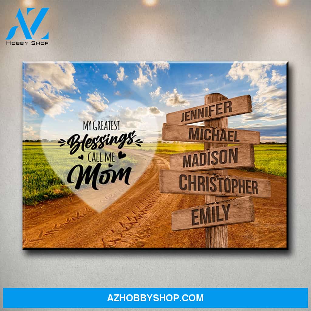 Dirt Road Color - Call Me Mom Multi-Names Premium Canvas