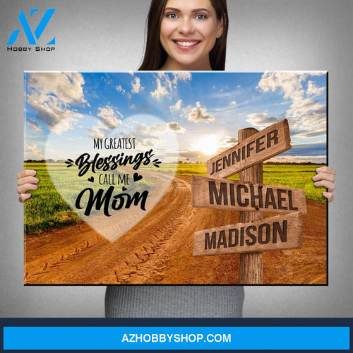 Dirt Road Color - Call Me Mom Multi-Names Premium Canvas