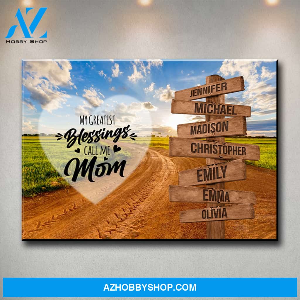 Dirt Road Color - Call Me Mom Multi-Names Premium Canvas