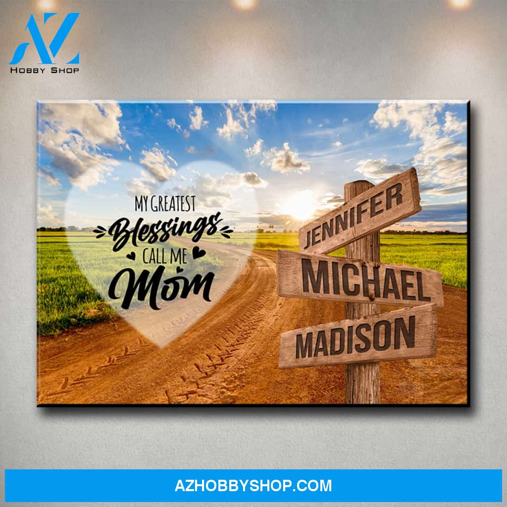 Dirt Road Color - Call Me Mom Multi-Names Premium Canvas