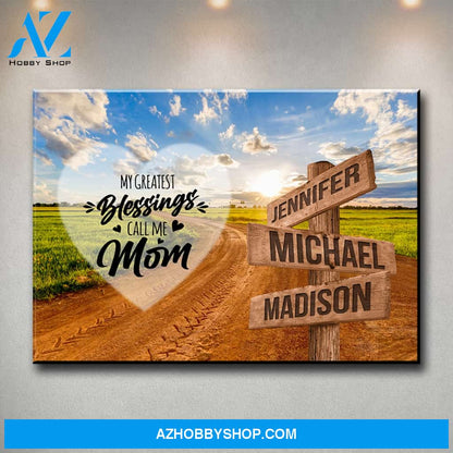 Dirt Road Color - Call Me Mom Multi-Names Premium Canvas