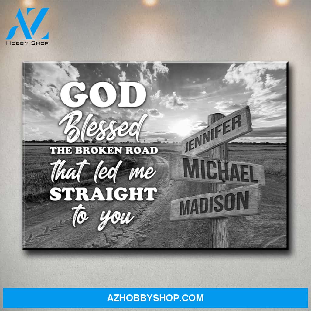 Dirt Road - God Blessed Multi-Names Premium Canvas
