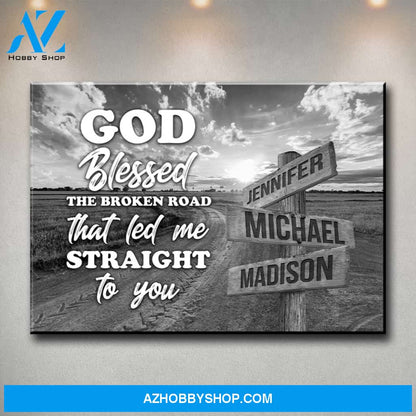 Dirt Road - God Blessed Multi-Names Premium Canvas